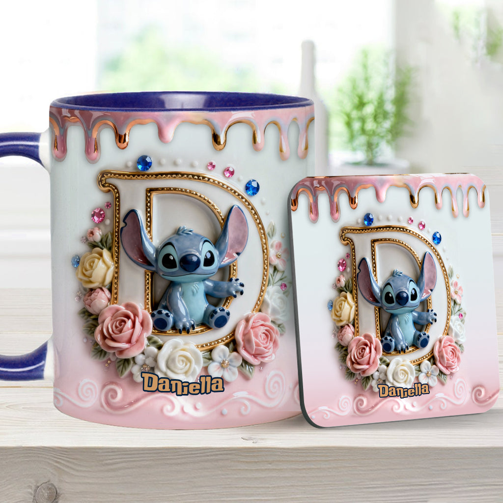 Personalized Ohana Accent Mug & Coaster for Blue Monster Lover Accent Mug & Coaster GradoCreations