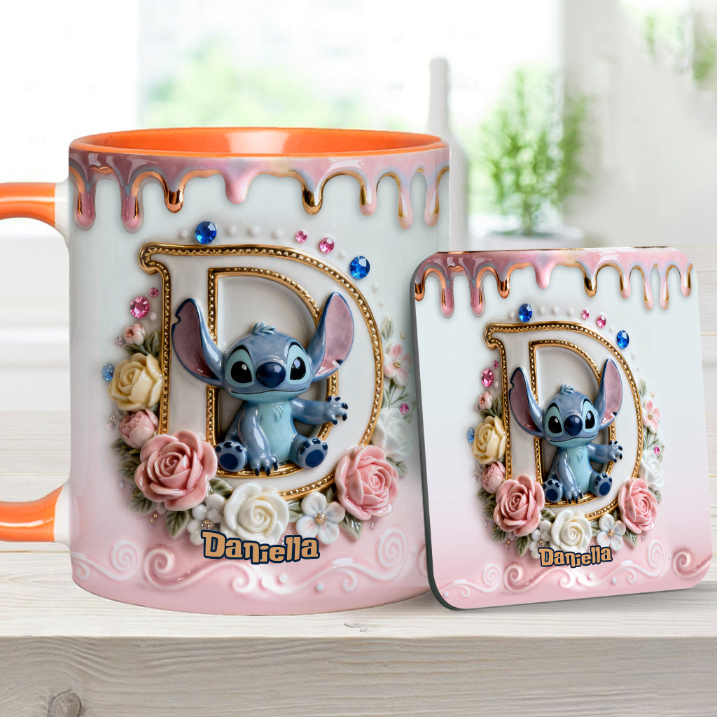 Personalized Ohana Accent Mug & Coaster for Blue Monster Lover Accent Mug & Coaster GradoCreations