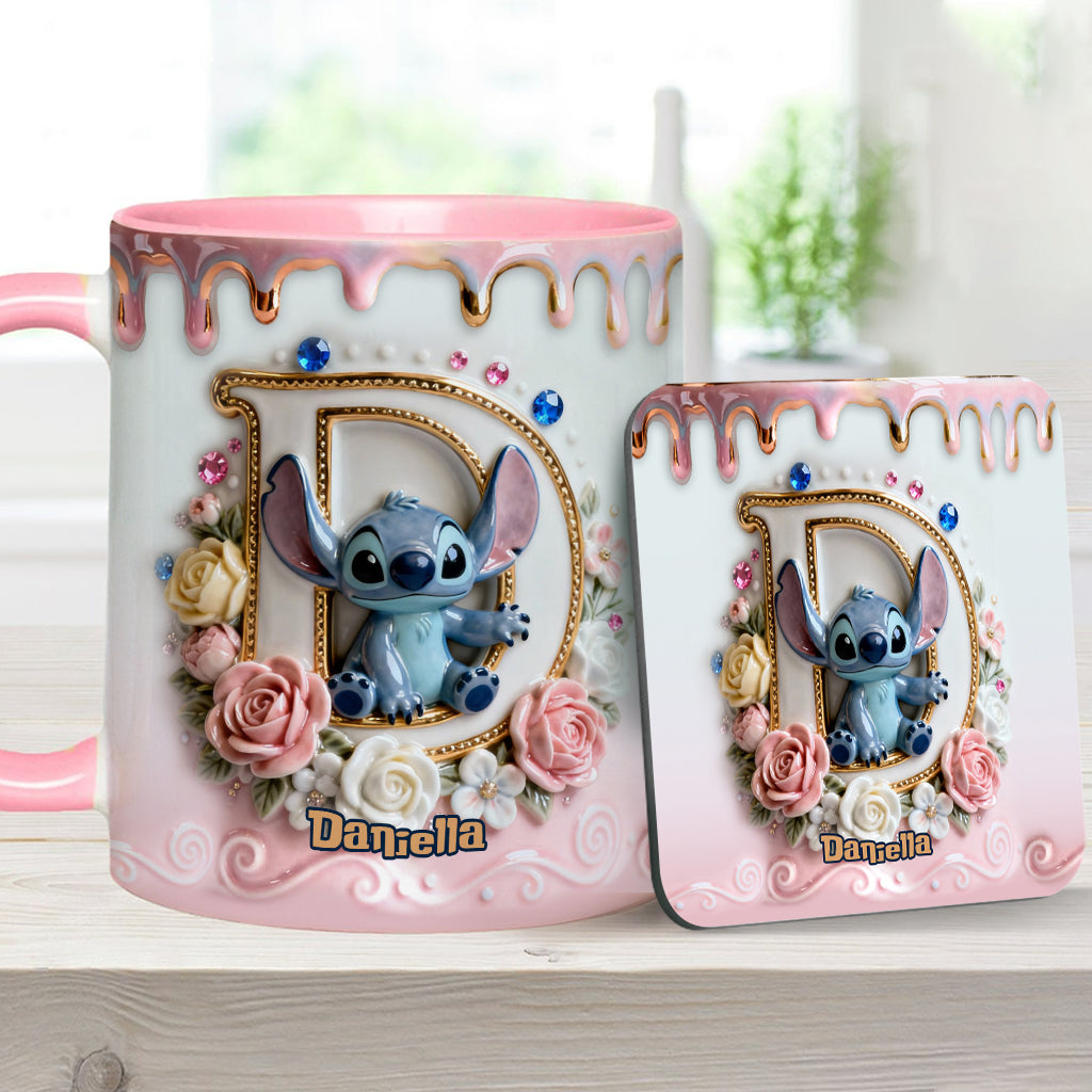 Personalized Ohana Accent Mug & Coaster for Blue Monster Lover Accent Mug & Coaster GradoCreations