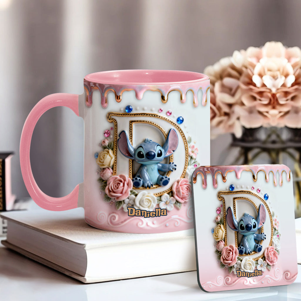 Personalized Ohana Accent Mug & Coaster for Blue Monster Lover Accent Mug & Coaster GradoCreations