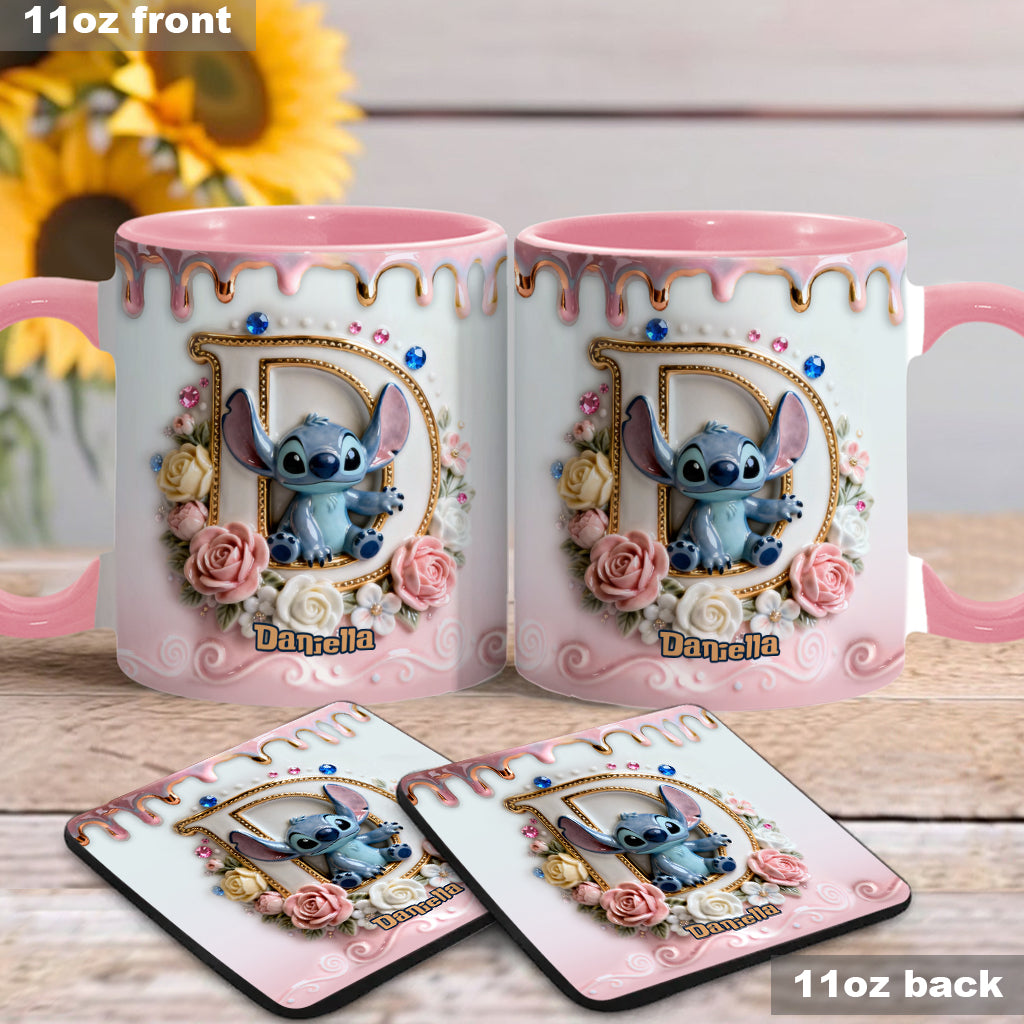 Personalized Ohana Accent Mug & Coaster for Blue Monster Lover Accent Mug & Coaster GradoCreations