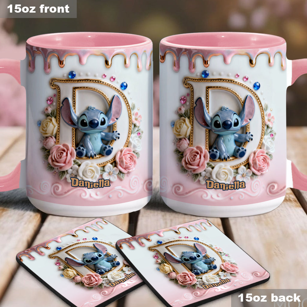 Personalized Ohana Accent Mug & Coaster for Blue Monster Lover Accent Mug & Coaster GradoCreations