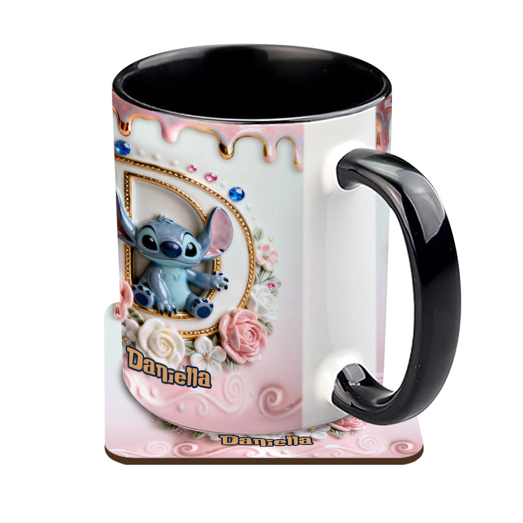 Personalized Ohana Accent Mug & Coaster for Blue Monster Lover Accent Mug & Coaster GradoCreations