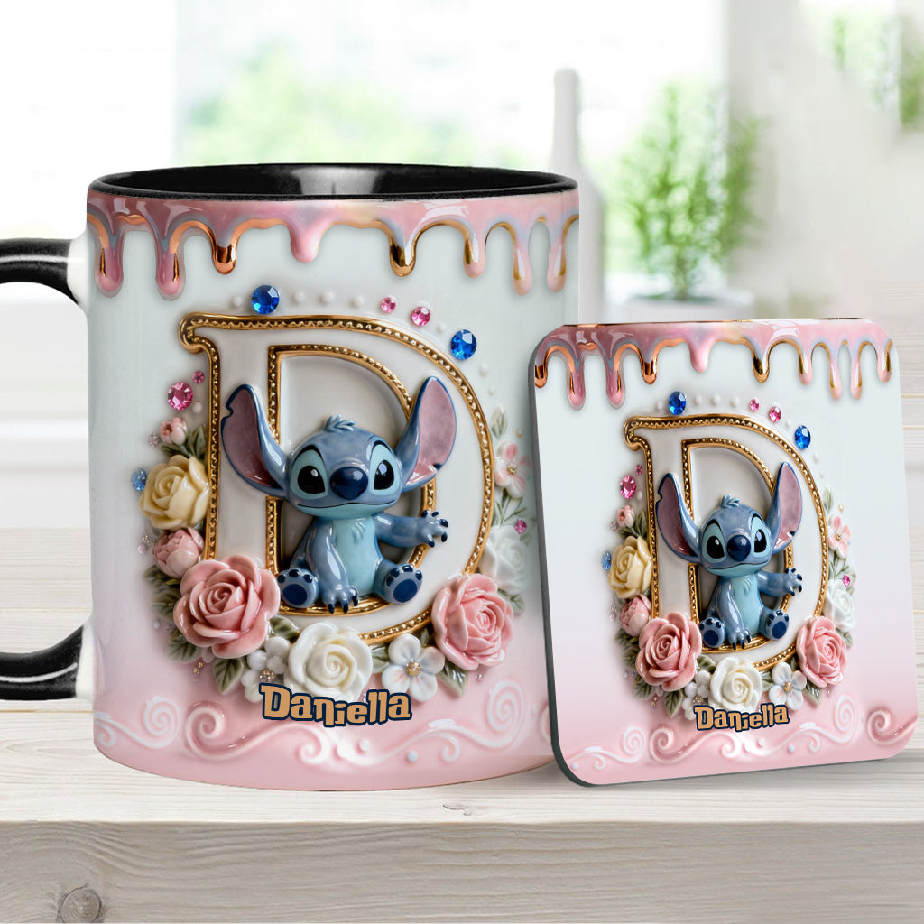 Personalized Ohana Accent Mug & Coaster for Blue Monster Lover Accent Mug & Coaster GradoCreations