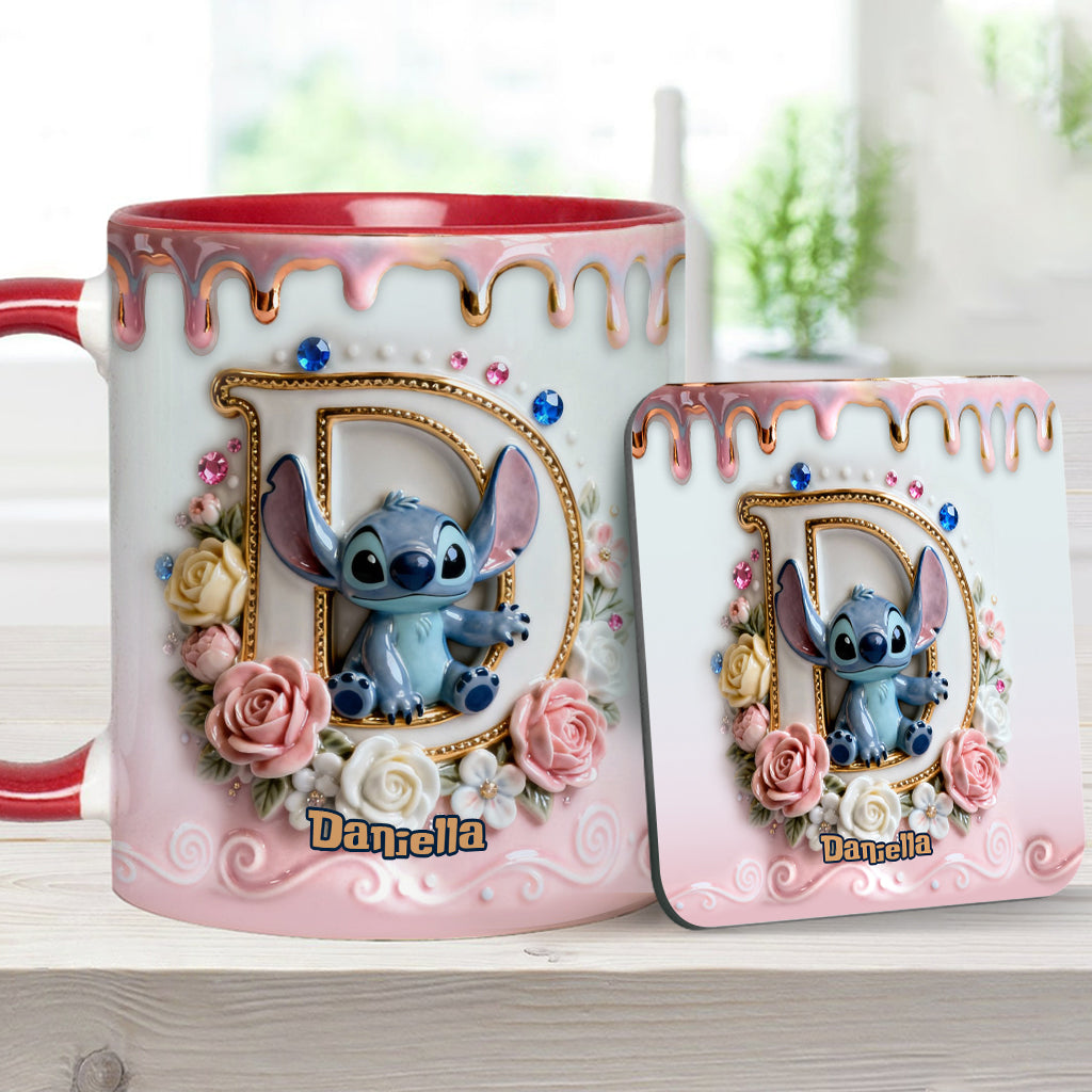 Personalized Ohana Accent Mug & Coaster for Blue Monster Lover Accent Mug & Coaster GradoCreations