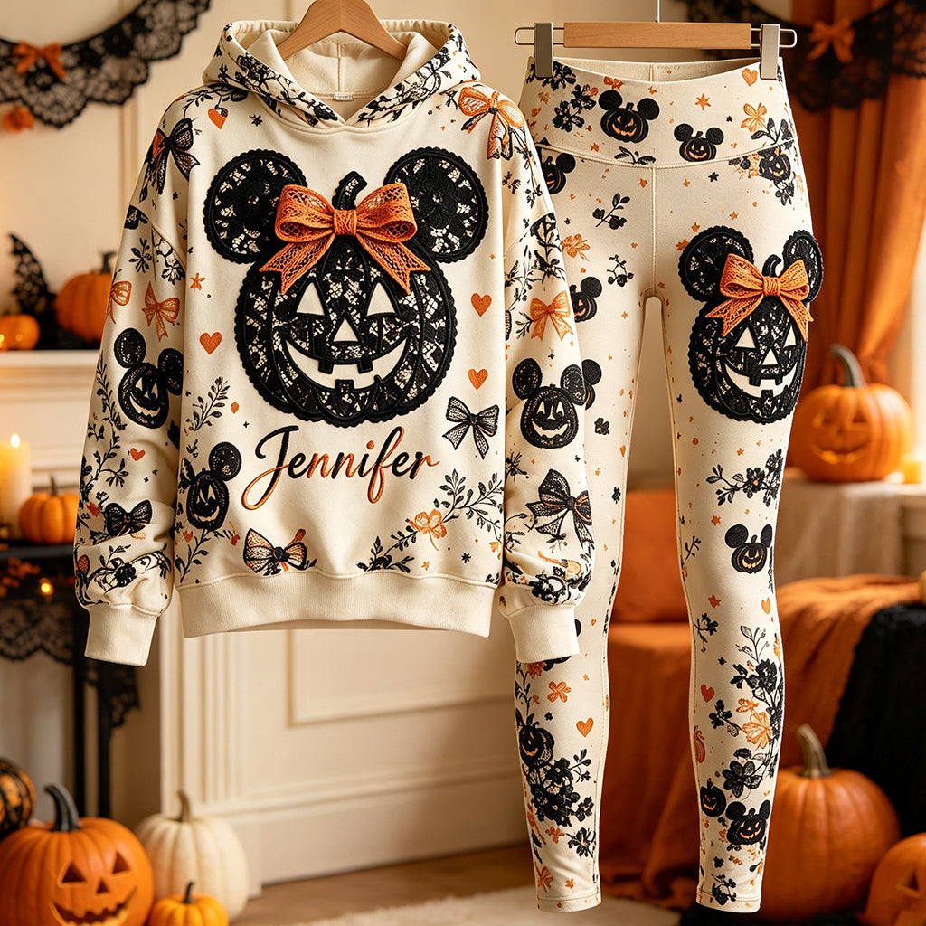 Personalized Halloween Hoodie and Leggings Set for Women, Fall Costume Cosplay Hoodie Set GradoCreations