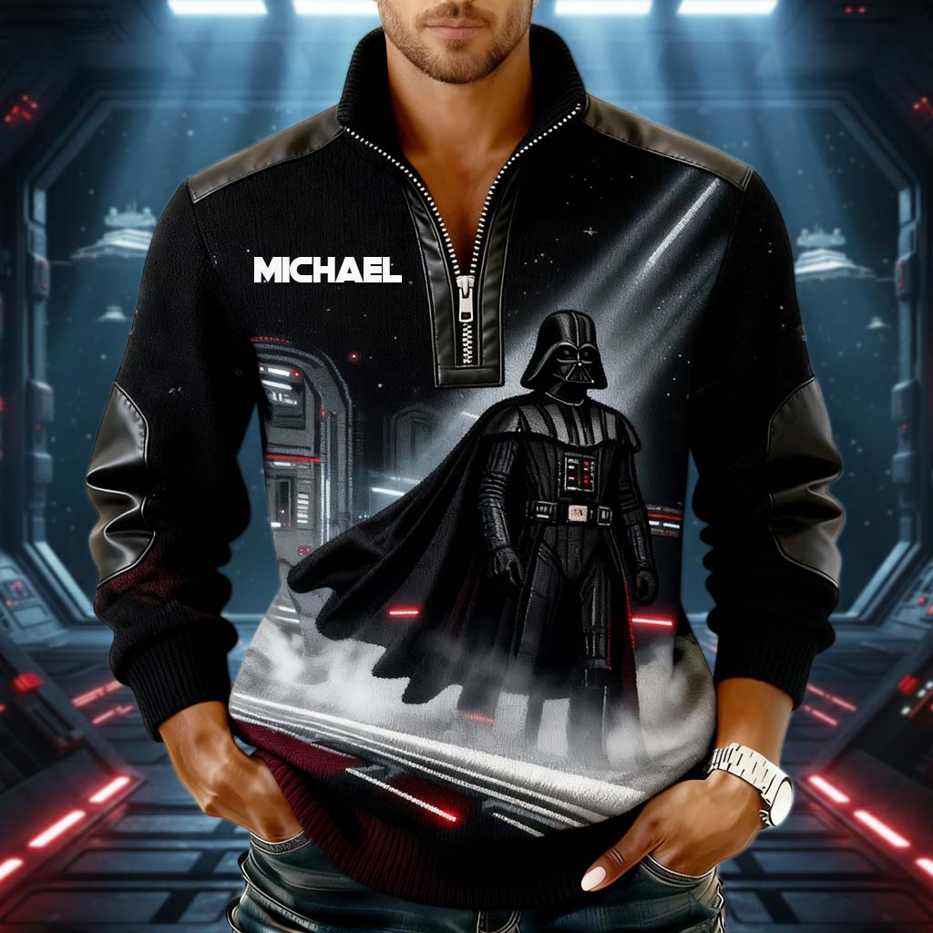 Personalized Darth Vader Zip-Up Sweatshirt for Men Men Zip-Up Sweatshirt GradoCreations