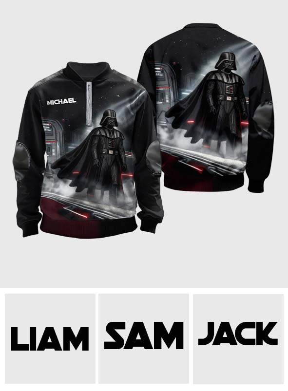 Personalized Darth Vader Zip-Up Sweatshirt for Men Men Zip-Up Sweatshirt GradoCreations