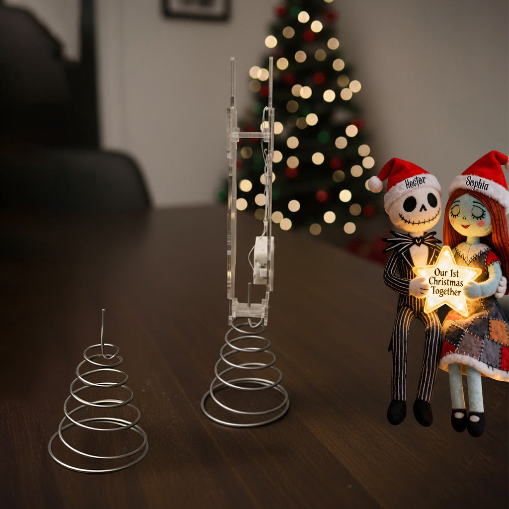 Personalized LED Light Tree Topper Christmas Decoration for Couples LED Light Tree Topper GradoCreations