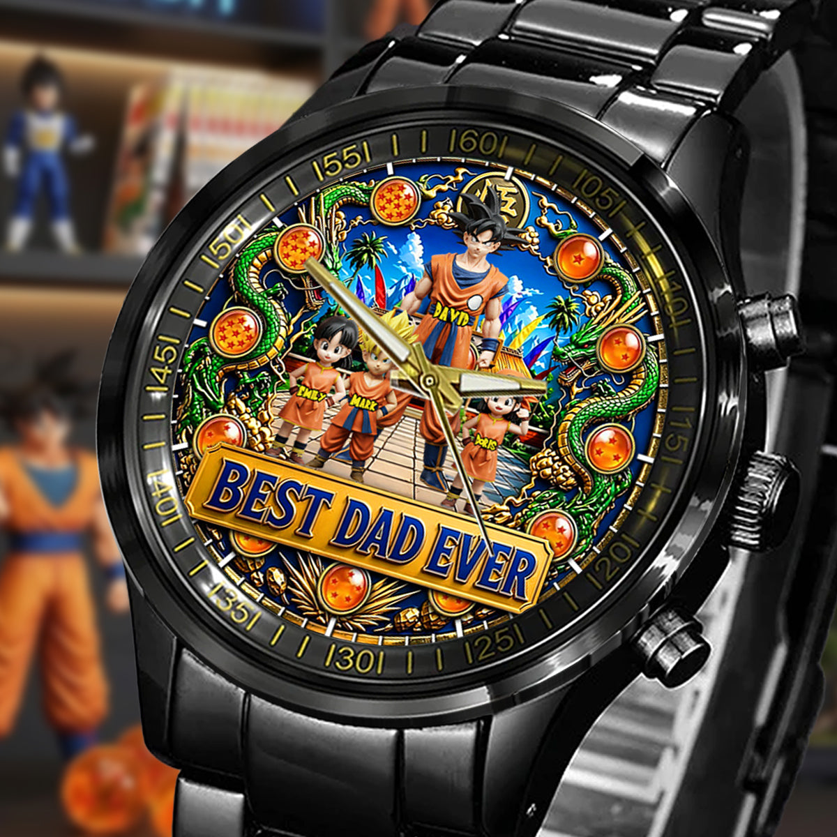 Personalized Best Dad Ever Hand Watch Custom Gift for Father's Day