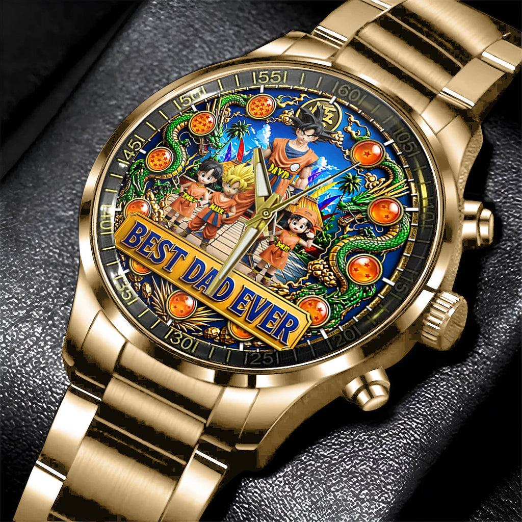 Personalized Best Dad Ever Hand Watch Custom Gift for Father's Day