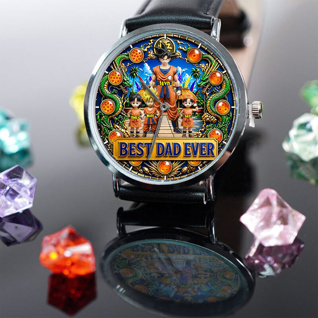 Personalized Best Dad Ever Hand Watch Custom Gift for Father's Day