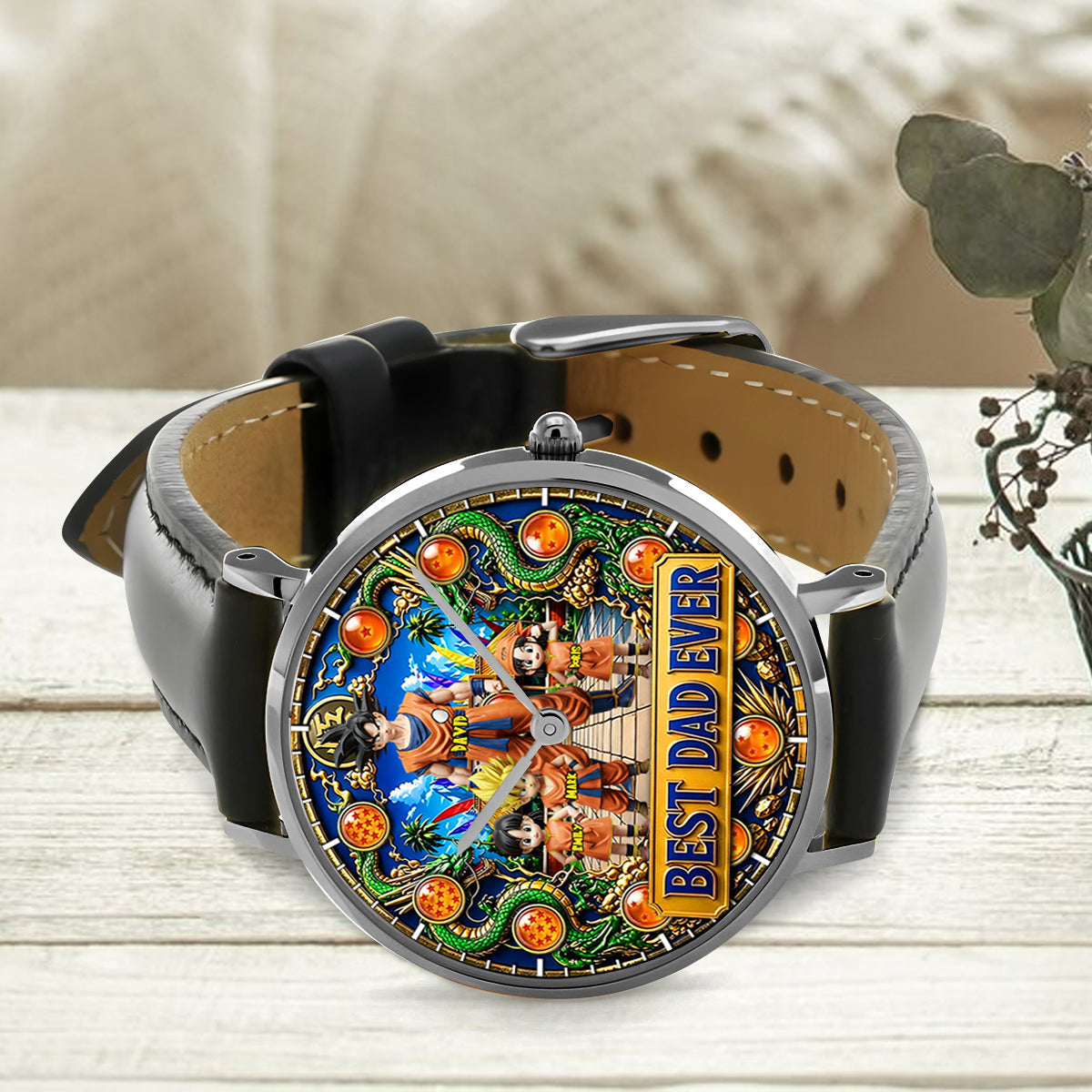 Personalized Best Dad Ever Hand Watch Custom Gift for Father's Day