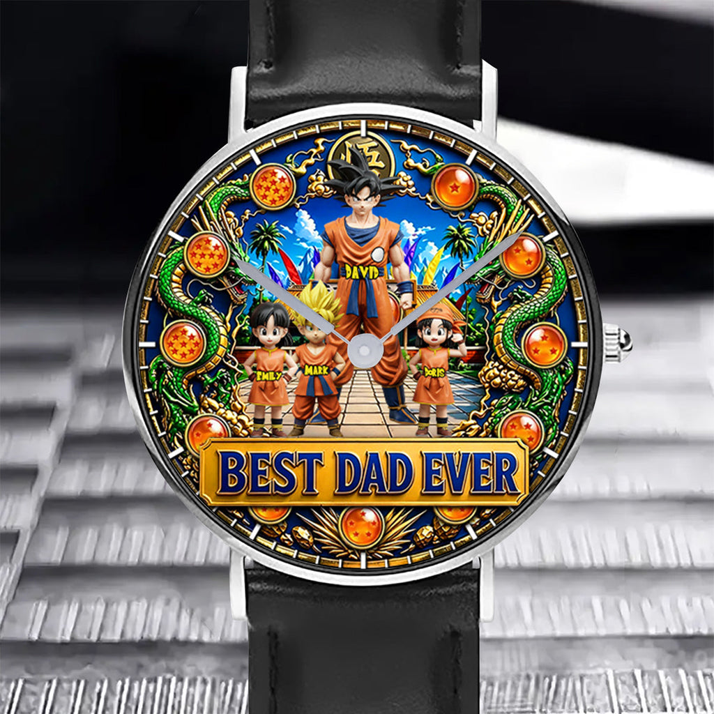 Personalized Best Dad Ever Hand Watch Custom Gift for Father's Day