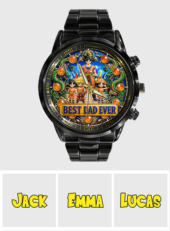 Personalized Best Dad Ever Hand Watch Custom Gift for Father's Day
