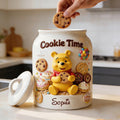 Personalized Cookie Jar with Yellow Bear Design for Kids Cookie Jar GradoCreations
