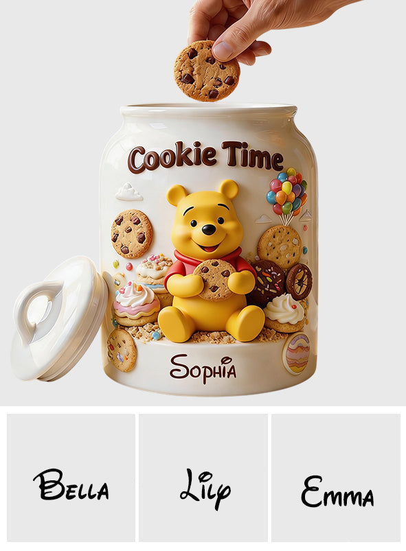 Personalized Cookie Jar with Yellow Bear Design for Kids Cookie Jar GradoCreations