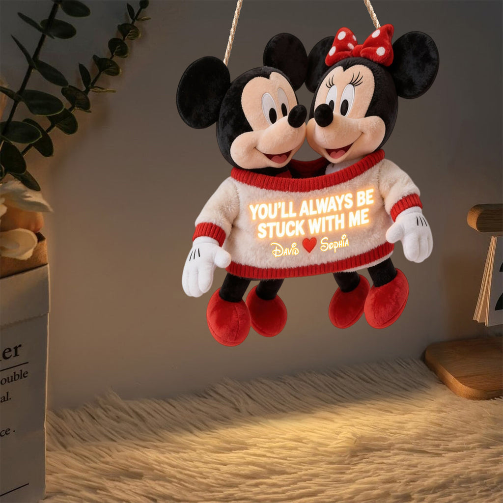 Personalized LED Acrylic Sign Mickey Mouse Custom Gift for Couples LED Light Acrylic Sign GradoCreations