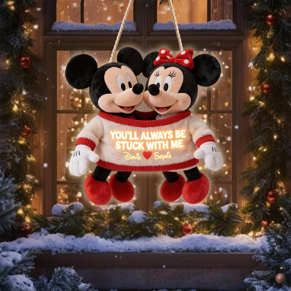 Personalized LED Acrylic Sign Mickey Mouse Custom Gift for Couples LED Light Acrylic Sign GradoCreations