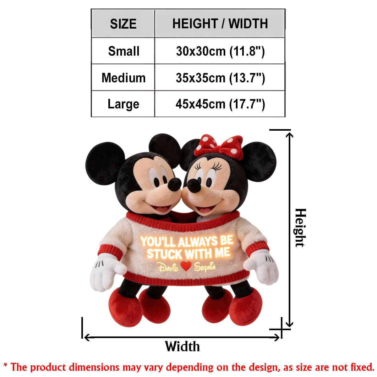 Personalized LED Acrylic Sign Mickey Mouse Custom Gift for Couples LED Light Acrylic Sign GradoCreations