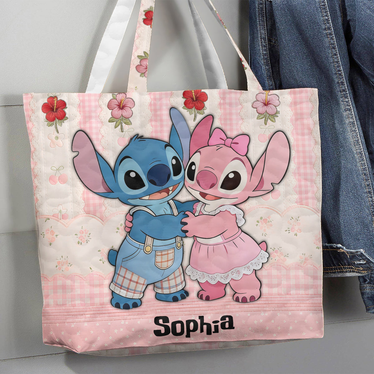 Personalized Cute Cartoon Monster Quilted Tote Bag Gift for Kids Quilted Tote Bag GradoCreations