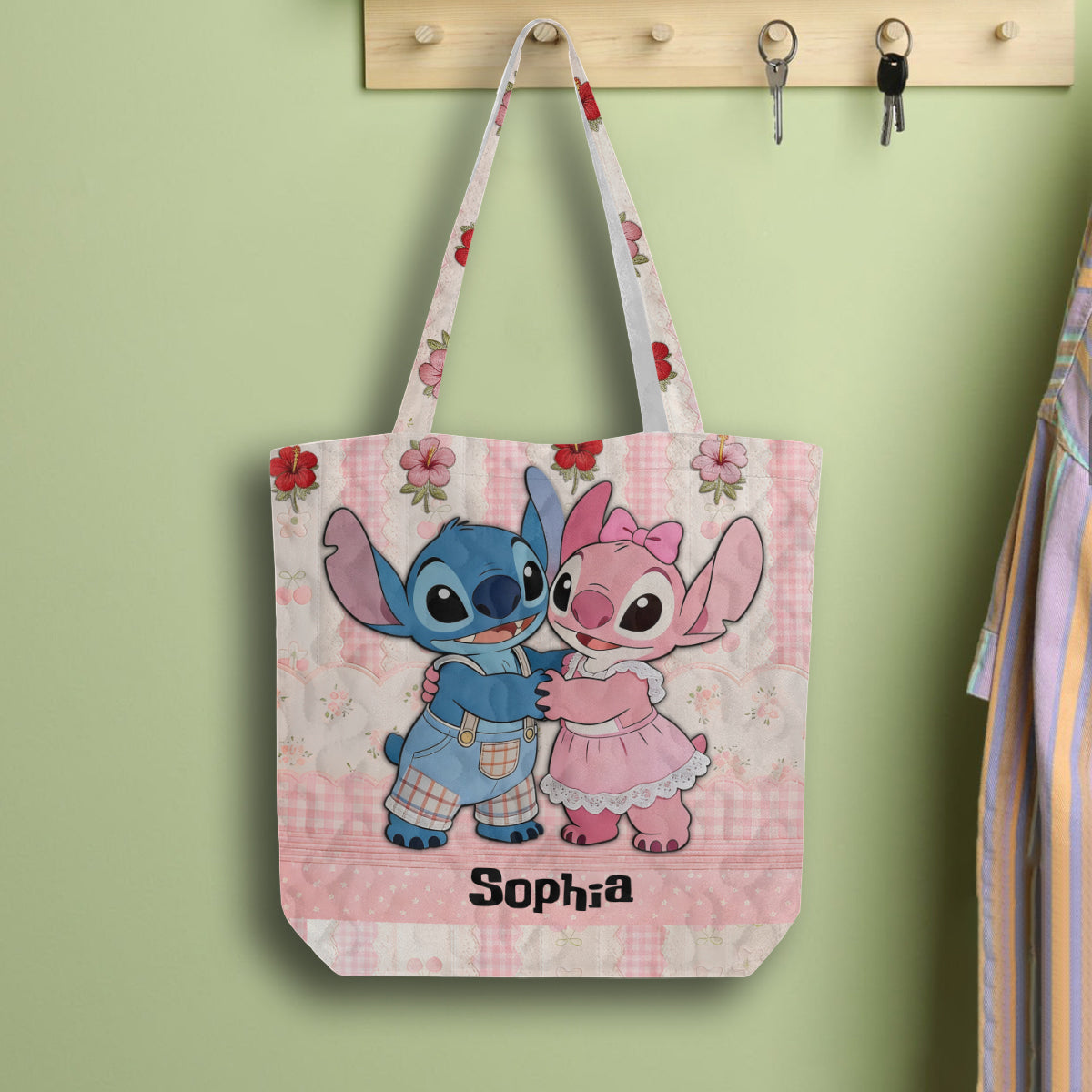 Personalized Cute Cartoon Monster Quilted Tote Bag Gift for Kids Quilted Tote Bag GradoCreations