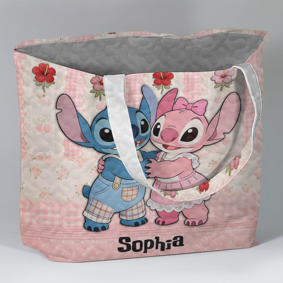 Personalized Cute Cartoon Monster Quilted Tote Bag Gift for Kids Quilted Tote Bag GradoCreations