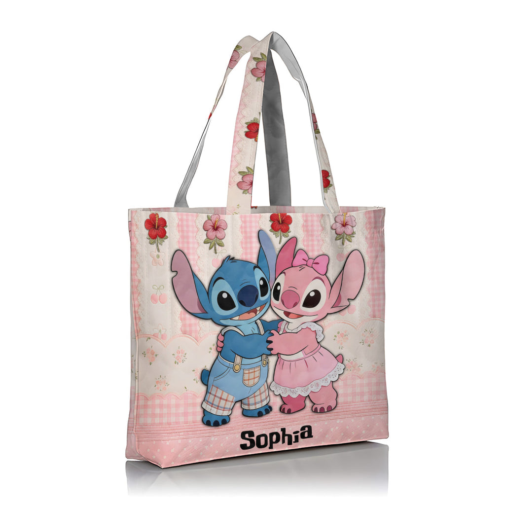 Personalized Cute Cartoon Monster Quilted Tote Bag Gift for Kids Quilted Tote Bag GradoCreations