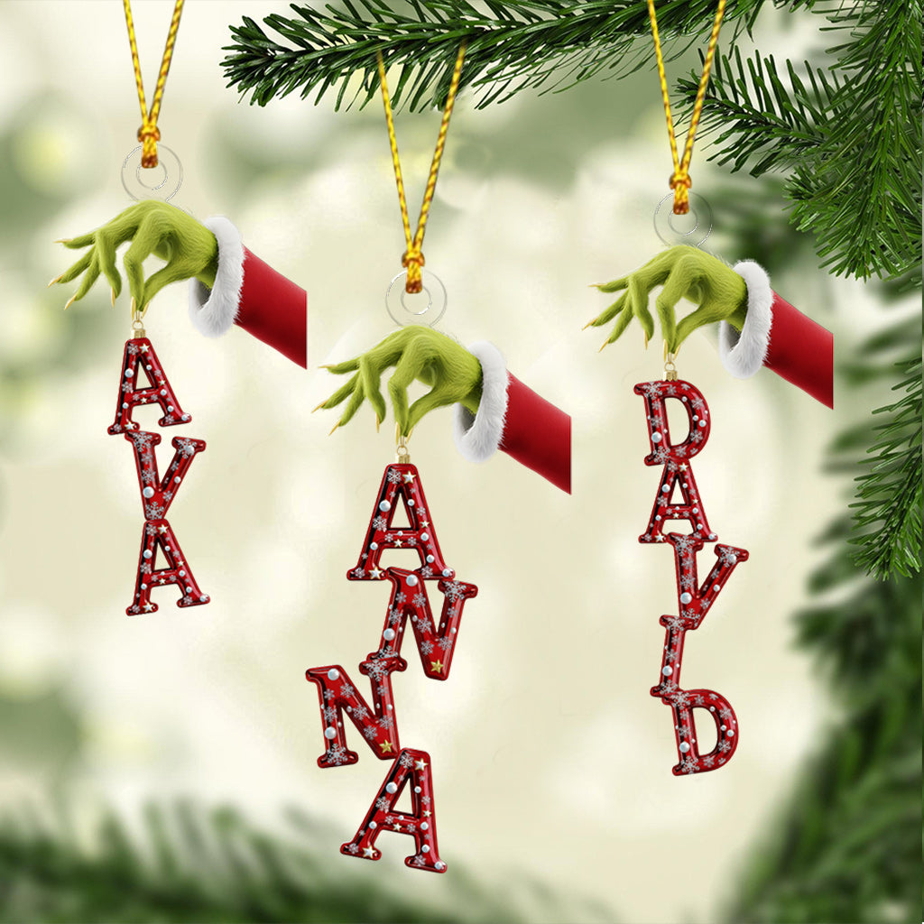 Personalized Grinchmas Name Ornament Custom Shape Gift Custom Shaped Ornament GradoCreations