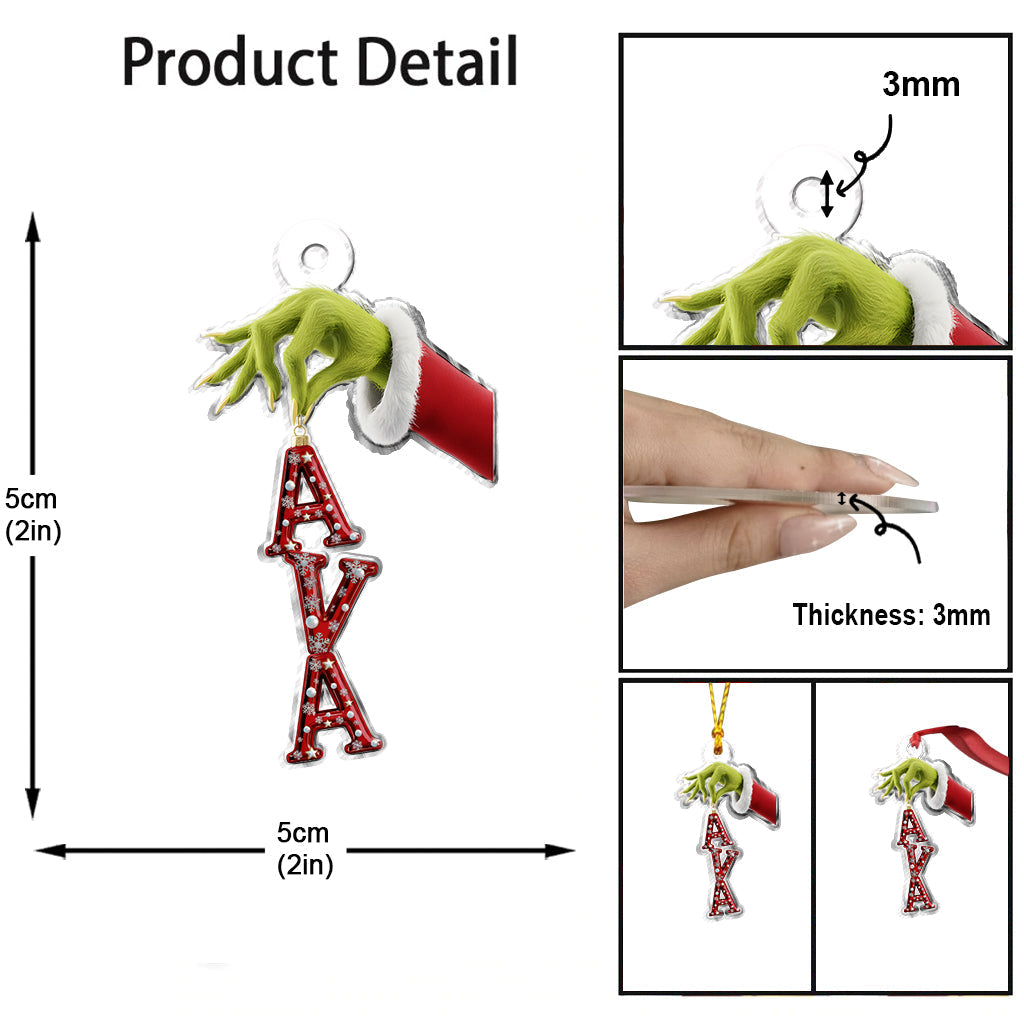 Personalized Grinchmas Name Ornament Custom Shape Gift Custom Shaped Ornament GradoCreations