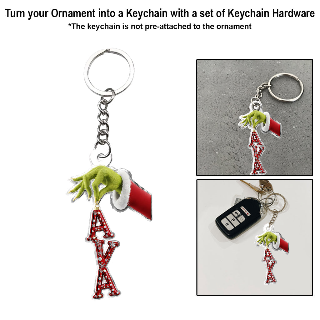 Personalized Grinchmas Name Ornament Custom Shape Gift Custom Shaped Ornament GradoCreations
