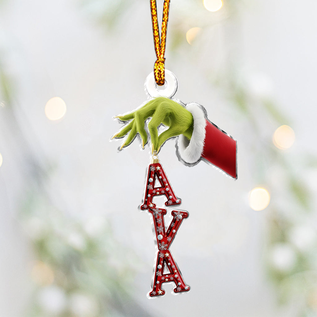 Personalized Grinchmas Name Ornament Custom Shape Gift Custom Shaped Ornament GradoCreations