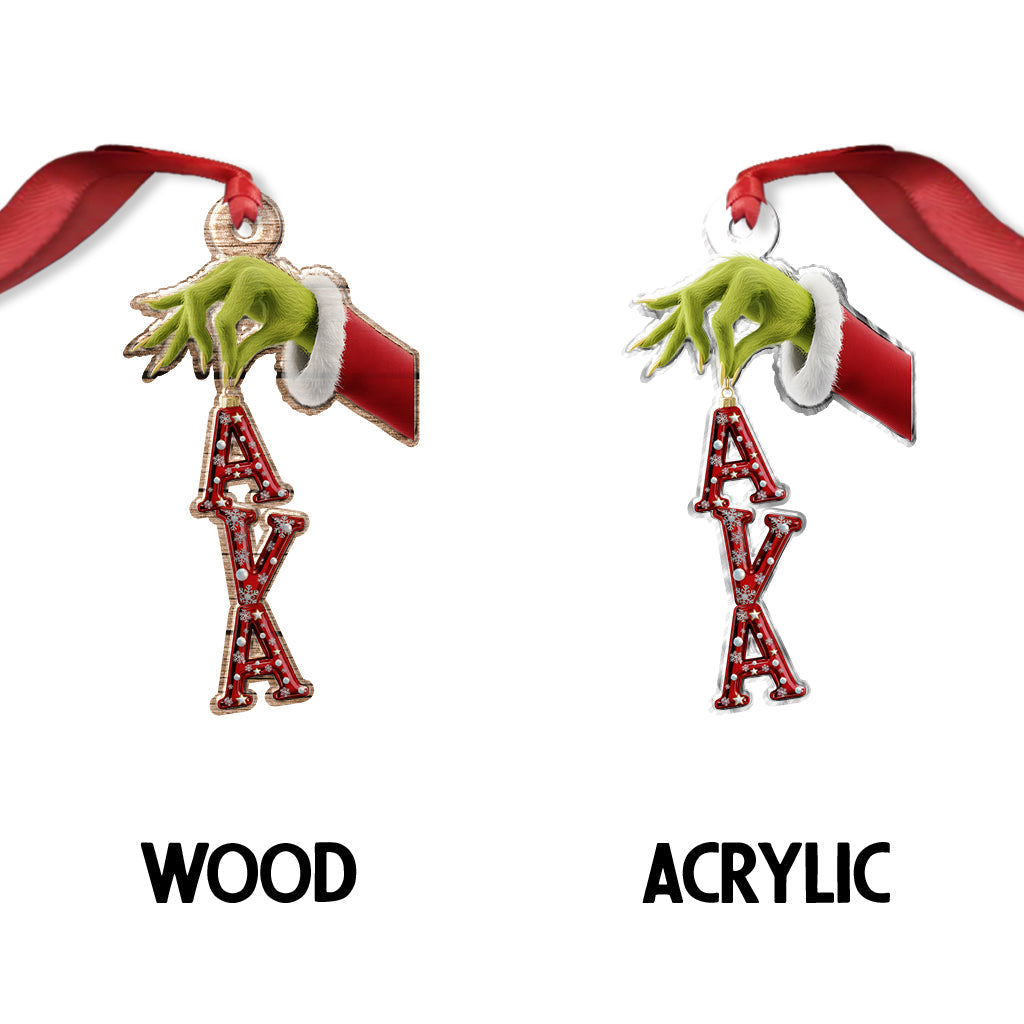 Personalized Grinchmas Name Ornament Custom Shape Gift Custom Shaped Ornament GradoCreations