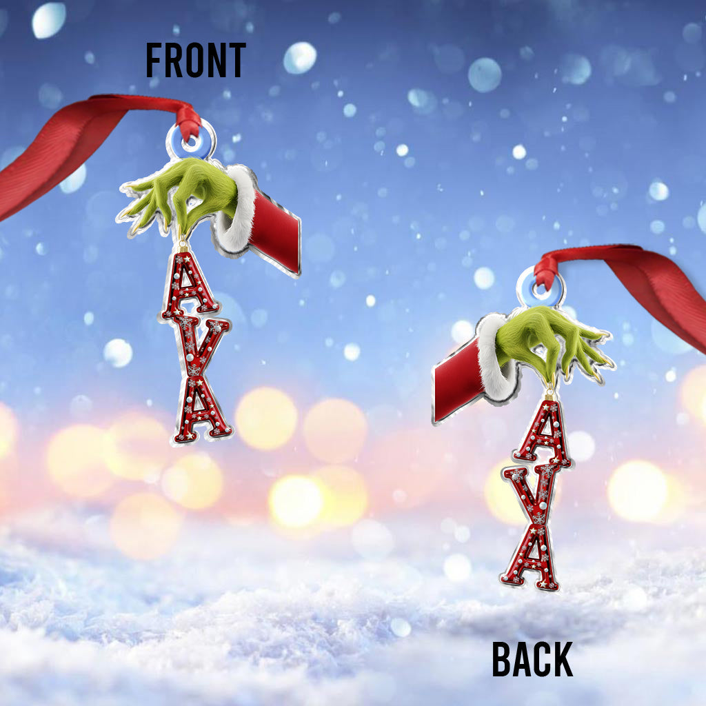 Personalized Grinchmas Name Ornament Custom Shape Gift Custom Shaped Ornament GradoCreations