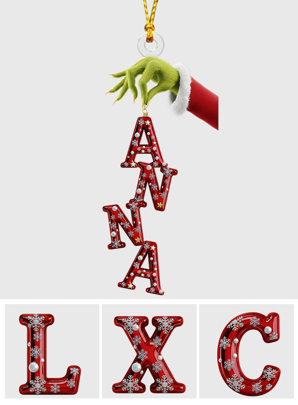 Personalized Grinchmas Name Ornament Custom Shape Gift Custom Shaped Ornament GradoCreations