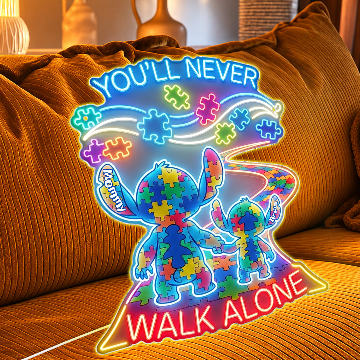 Personalized Autism Awareness Neon LED Light Sign Custom Decor Neon LED Light Sign GradoCreations