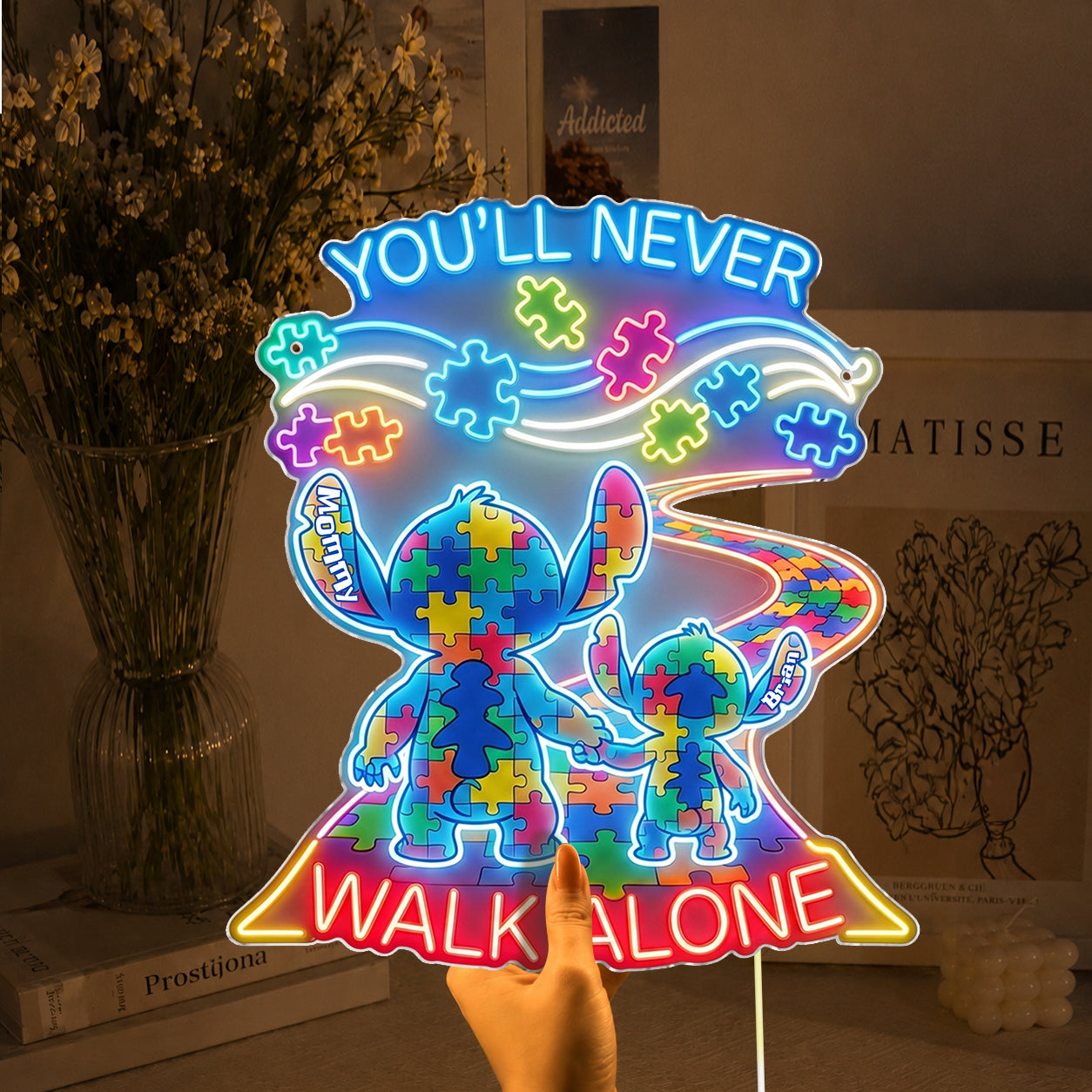 Personalized Autism Awareness Neon LED Light Sign Custom Decor Neon LED Light Sign GradoCreations