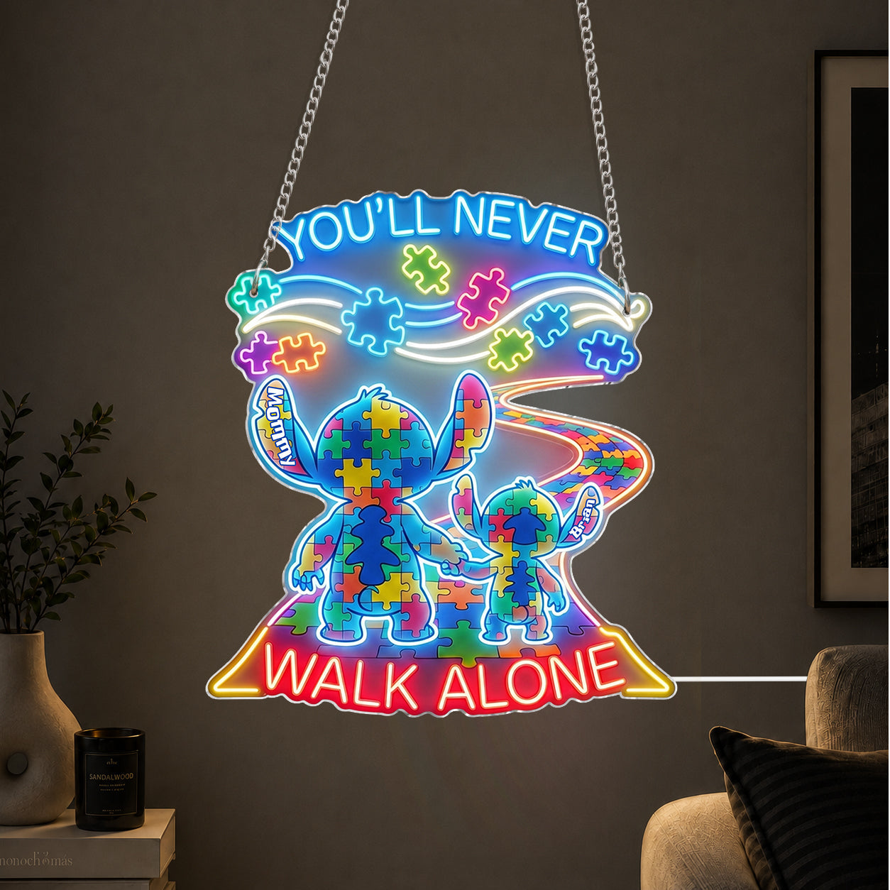 Personalized Autism Awareness Neon LED Light Sign Custom Decor Neon LED Light Sign GradoCreations