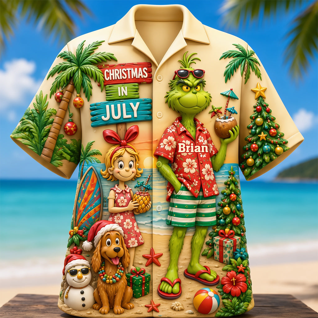 Personalized Christmas in July Hawaiian Shirt Gift for Movie Lovers