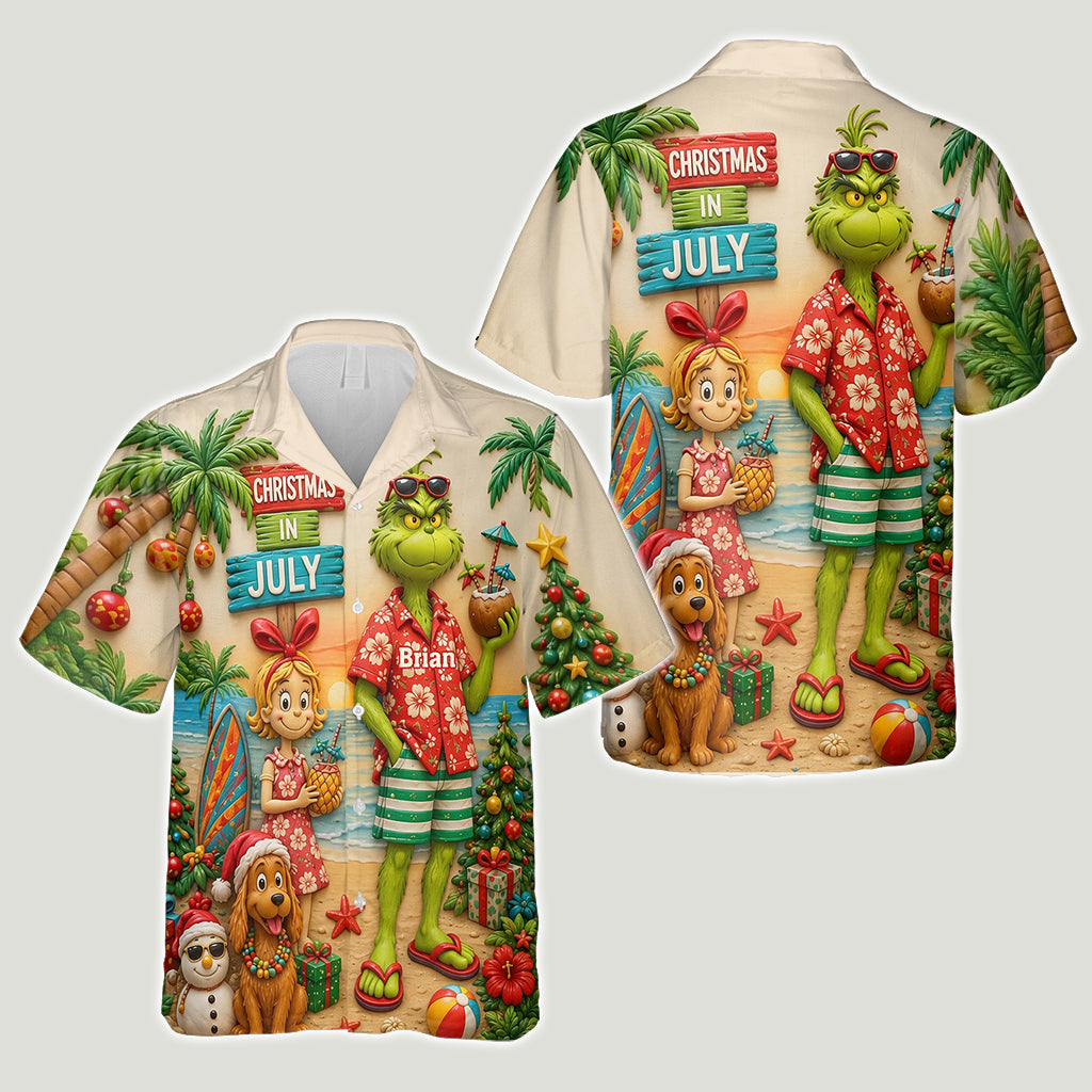 Personalized Christmas in July Hawaiian Shirt Gift for Movie Lovers