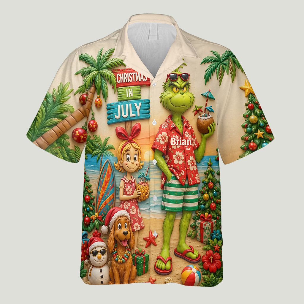 Personalized Christmas in July Hawaiian Shirt Gift for Movie Lovers