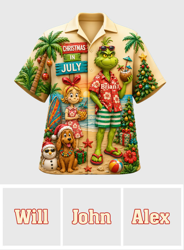 Personalized Christmas in July Hawaiian Shirt Gift for Movie Lovers