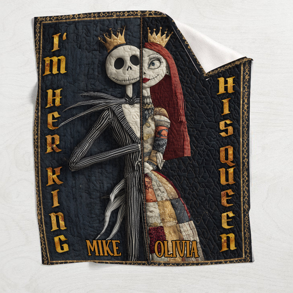 Personalized Nightmare Blanket Her King His Queen Custom Name Gift Blanket GradoCreations