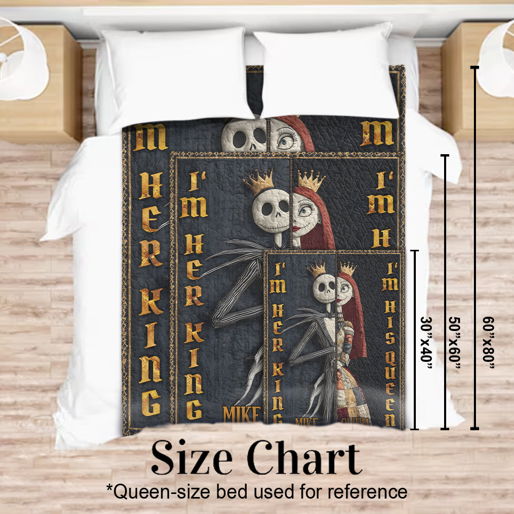 Personalized Nightmare Blanket Her King His Queen Custom Name Gift Blanket GradoCreations