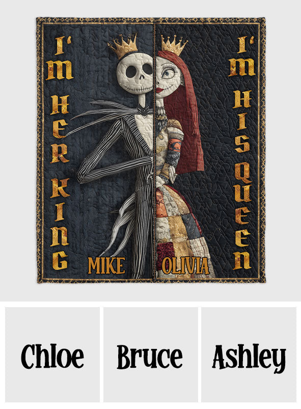 Personalized Nightmare Blanket Her King His Queen Custom Name Gift Blanket GradoCreations
