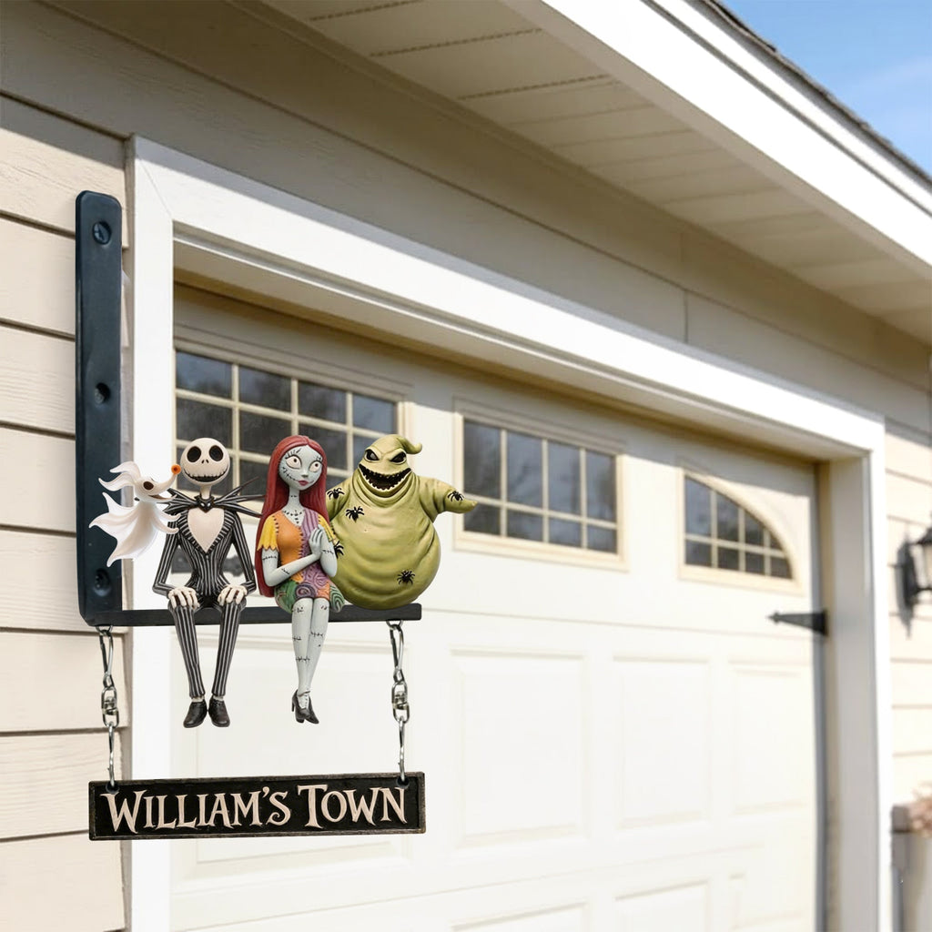 Personalized Nightmare Before Christmas Wooden Wall Sign Gift Wooden Wall Mount Sign GradoCreations