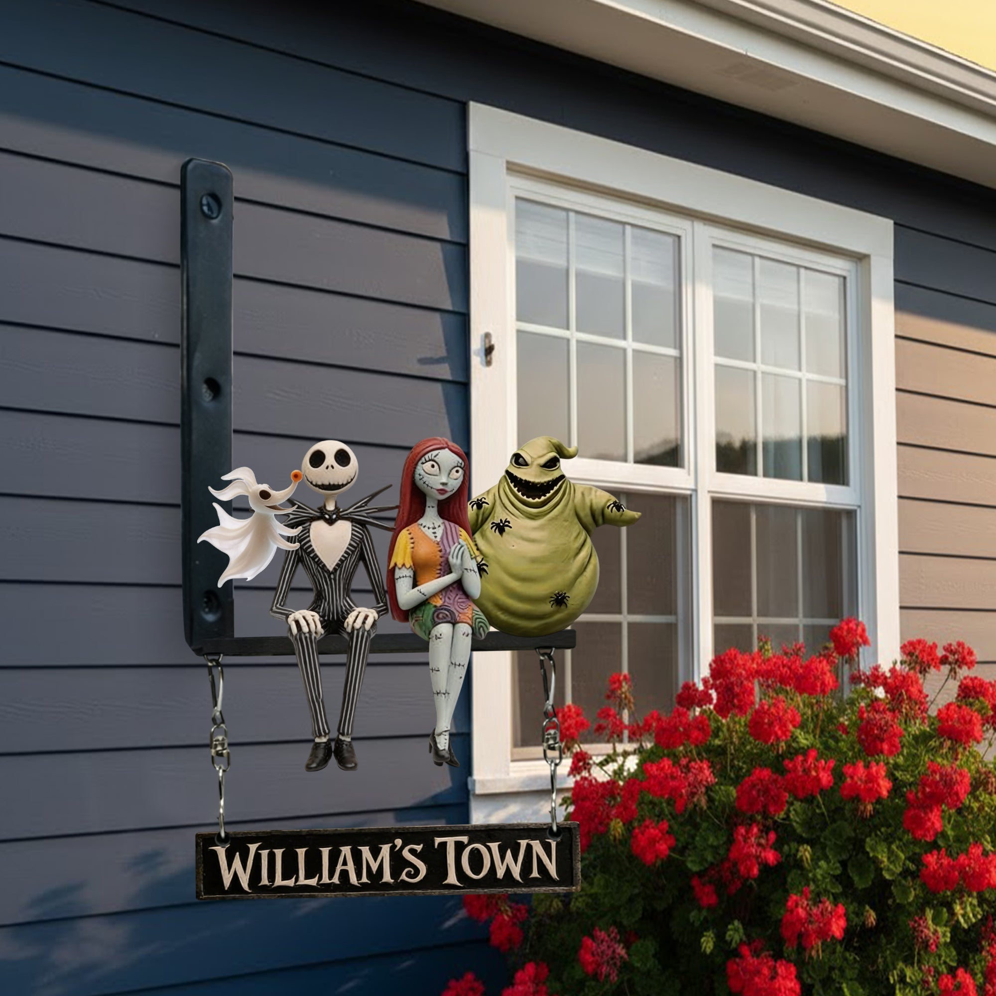 Personalized Nightmare Before Christmas Wooden Wall Sign Gift Wooden Wall Mount Sign GradoCreations