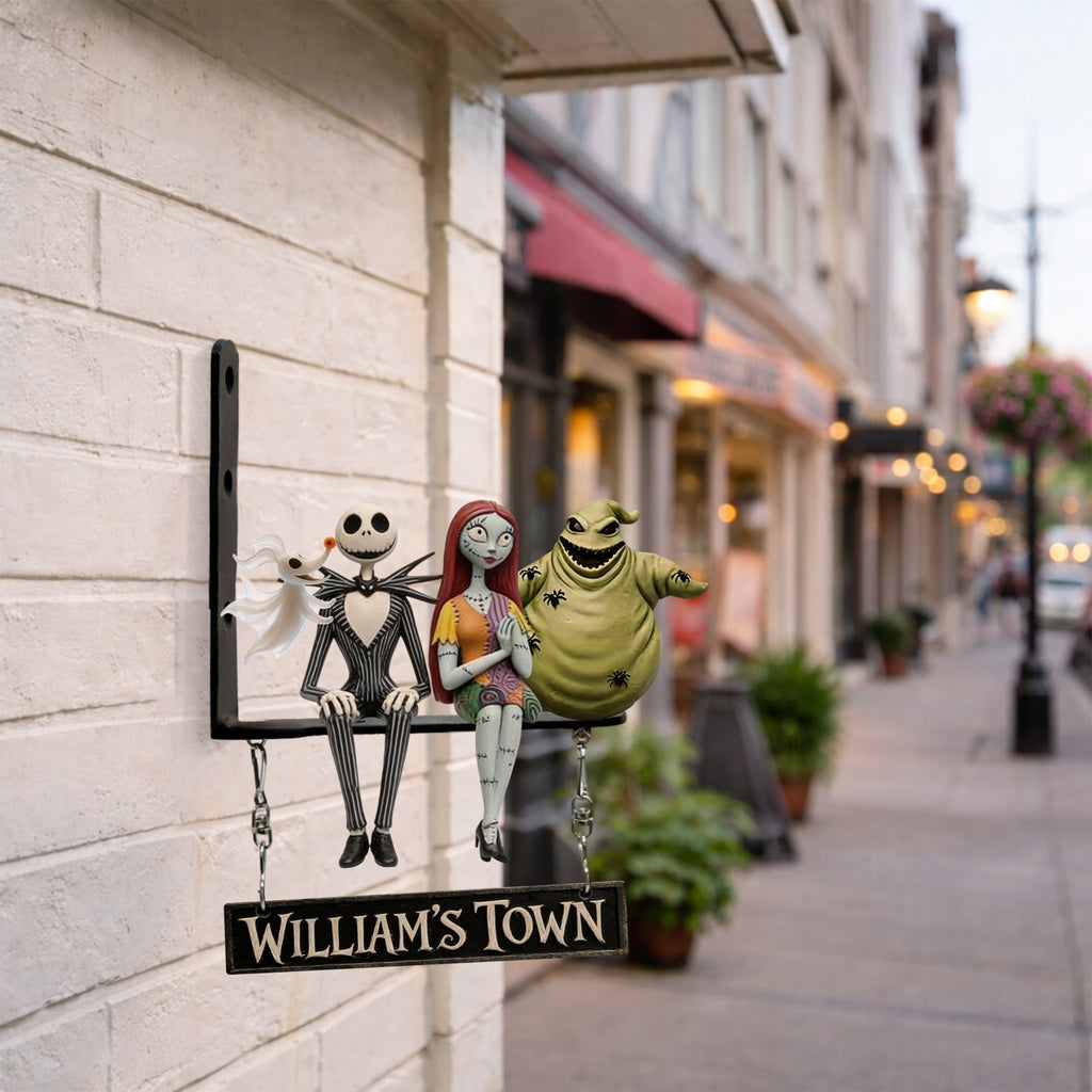 Personalized Nightmare Before Christmas Wooden Wall Sign Gift Wooden Wall Mount Sign GradoCreations