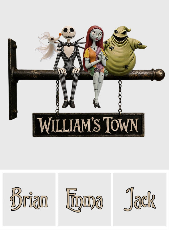 Personalized Nightmare Before Christmas Wooden Wall Sign Gift Wooden Wall Mount Sign GradoCreations
