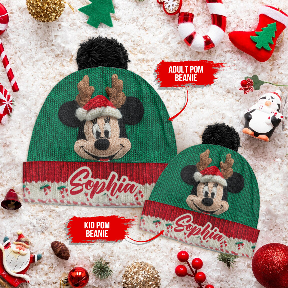 Personalized Disney Character Beanie Hat for Kids & Adults - Christmas Gift Beanie Hat GradoCreations